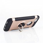 Wholesale iPhone 8 Plus / 7 Plus 360 Rotating Ring Stand Hybrid Case with Metal Plate (Gold)